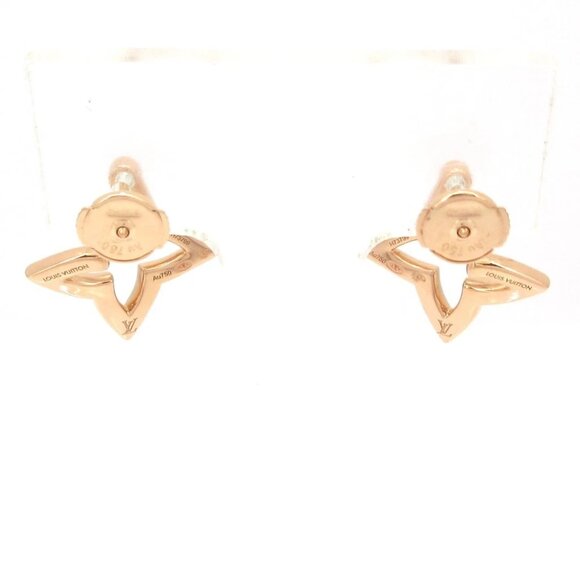 Auth LOUIS VUITTON Hoop Earrings Ombre Blossom Q06968 18K Rose Gold Diamond - Picture 6 of 8